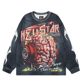 Hellstar Long Sleeve Shirts Hip-hop loose oversize
